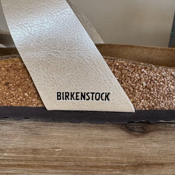 Birkenstock Mayari Graceful Pearl Irredescent Vegan Criss Cross Thong Sandal - Picture 8 of 14